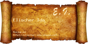 Elischer Ida névjegykártya